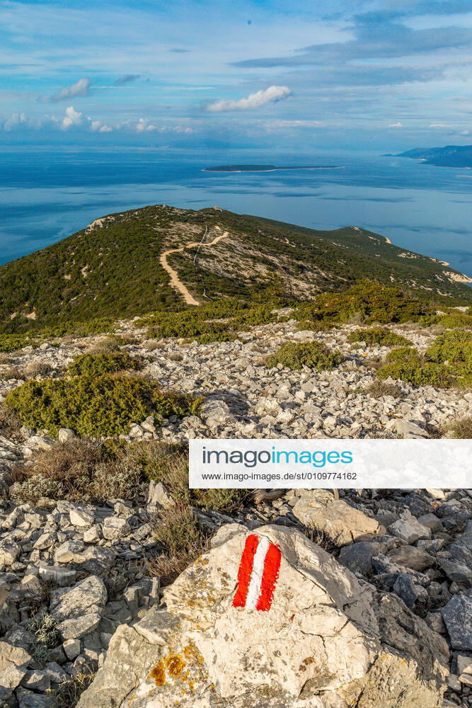 PXL_Osorscica mountain Photo taken on Jan. 12, 2021 show Osorscica mountain , Losinj Island, Croatia. Osorscica mountain spreads along the northern part of the island of Losinj from Cunski to Osor, and it is about 20 kilometres long. It is the first mountain on the islands of Adriatic to have attracted visitors, heir to the Austro-Hungarian throne Rudolf Habsburg was surely one of the first, having climbed Osorscica in 1887. Osorscica is well-known for many caves and the most famous are St. Gaudentius cave, located below the peak Televrina on the eastern side, and Vela Jama on the western side of Televrina. It is about 40 metres deep and remains of people were found here from about 10.000 years ago. SreckoxNiketic PIXSELL
