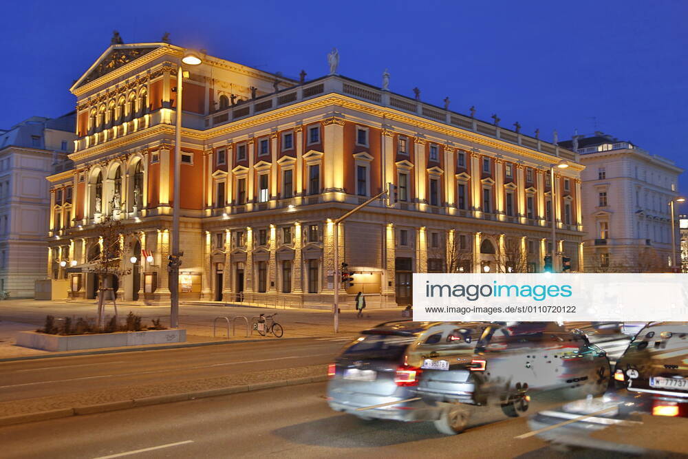 Covid-19: WIEN - 3. harter Lockdown Wien, 22.01.2021 Musikverein Musikvereinssaal bei Nacht Nachtaufnahme Wien Austria