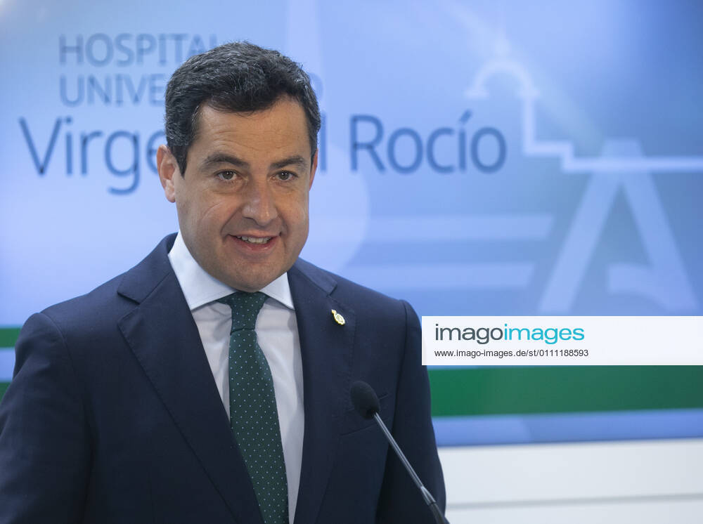The President of the Junta de Andalucia, Juanma Moreno, attends to the media during his visit to the new facilities of the Virgen del Rocio Children s Hospital. In Seville (Andalusia, Spain), 27 January 2021. 27 JANUARY 2021 Maria Josà Lopez LagenciaEP 01 27 2021 Seville (Andalusia) Seville (Andalusia) Spain