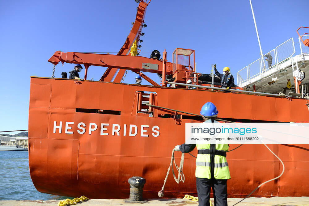 The Oceanographic Research Vessel (BIO) Hespà rides docks in the port of Cartagena, Murcia (Spain), on February 1st, 2021. The Hespà rides set sail on January 28th from the Arsenal of Las Palmas to begin the transit back to its home port, in Cartagena. The Hespà rides has been in Las Palmas for 24 days and arrived in Cartagena a month after setting sail on 30 December. The Institute of Preventive Medicine of Defence (IMPDEF) has closed the outbreak of coronavirus detected on the ship after obtaining negative results from the last remaining members of the crew to overcome the disease. One of them remains in the Negrin Hospital in Las Palmas. 01 FEBRUARY 2021;HESPERIDES;CARTAGENA;MURCIA;COVID LagenciaEP 02 01 2021 Cartagena, (Murcia)