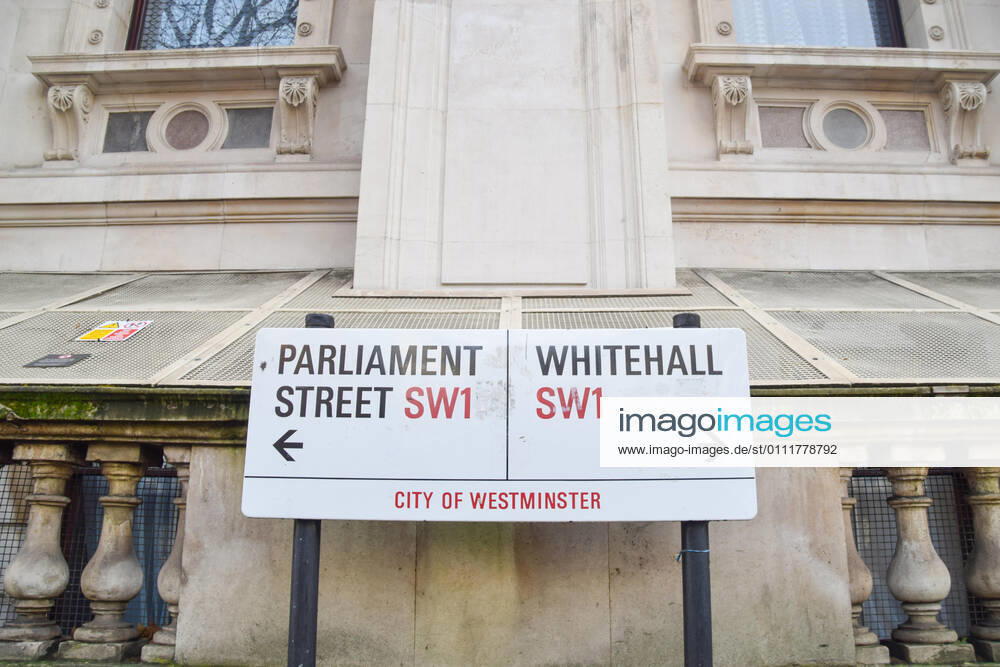 General view of the Whitehall and Parliament Street sign in Westminster..The coronavirus lockdown remains in place across the UK as the nation continues to struggle with the pandemic. London United Kingdom - ZUMAs197 20210202_zab_s197_022