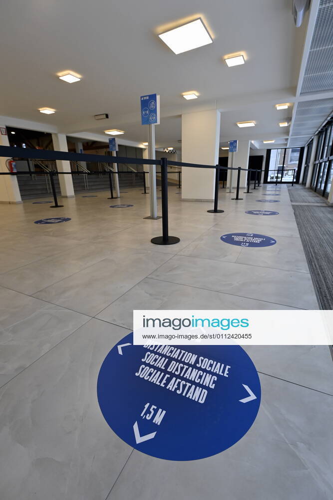 Illustration shows the Brussels Expo exposition halls at the Heizel-Heysel site, one of the locations where a vaccination village is installed in the Brussels region, Monday 08 February 2021. ERICxLALMAND 2640298