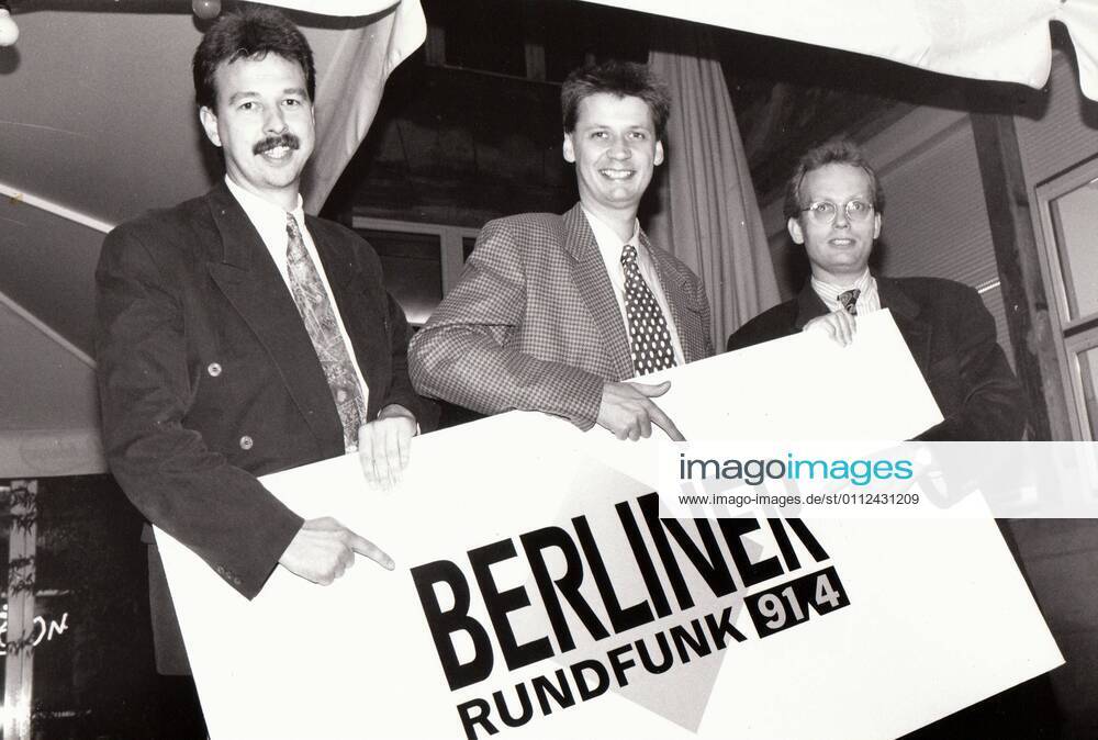 Persönlichkeiten Klaus Kelle ( Chefredakteur ) , Günter Jauch ( Programmkoordinator ) und Programmdirektor UweFfrigge beim Berliner Rundfunk 91,4 Personen Persönlichkeiten Portrait in Berlin: