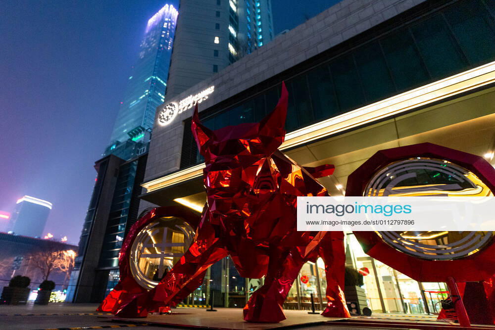 Street decorations are pictured in Guomao Business District as China celebrates Chinese New Year 4719, the Year of the Ox. Artyom Ivanov TASS TS0F6912