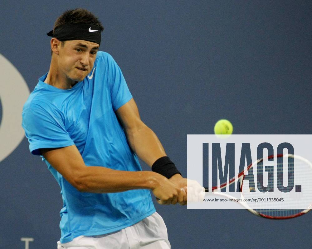 Bernard Tomic, Australia, in the first set of second-round action at the 2012 U.S. Open held at the National Tennis Center on August 31, 2012 in New York. . NYP20120831399