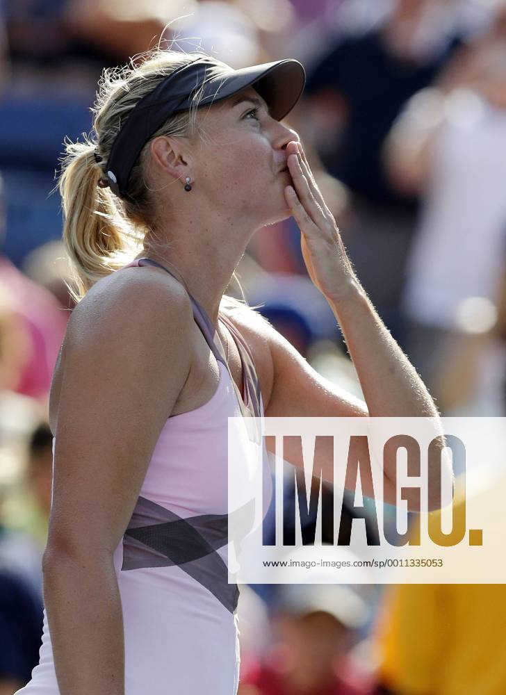 Maria Sharapova of Russia reacts after match in Arthur Ashe Stadium at the BillieJean King National Tennis Center in New York City on August 31, 2012. NYP20120831145