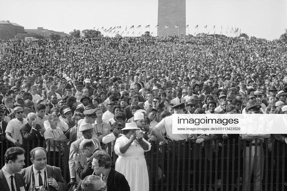 Crowd at March on Washington for Jobs and Freedom, Washington Monument in Background, Washington, D.C., USA, photo by Warren K. Leffler
