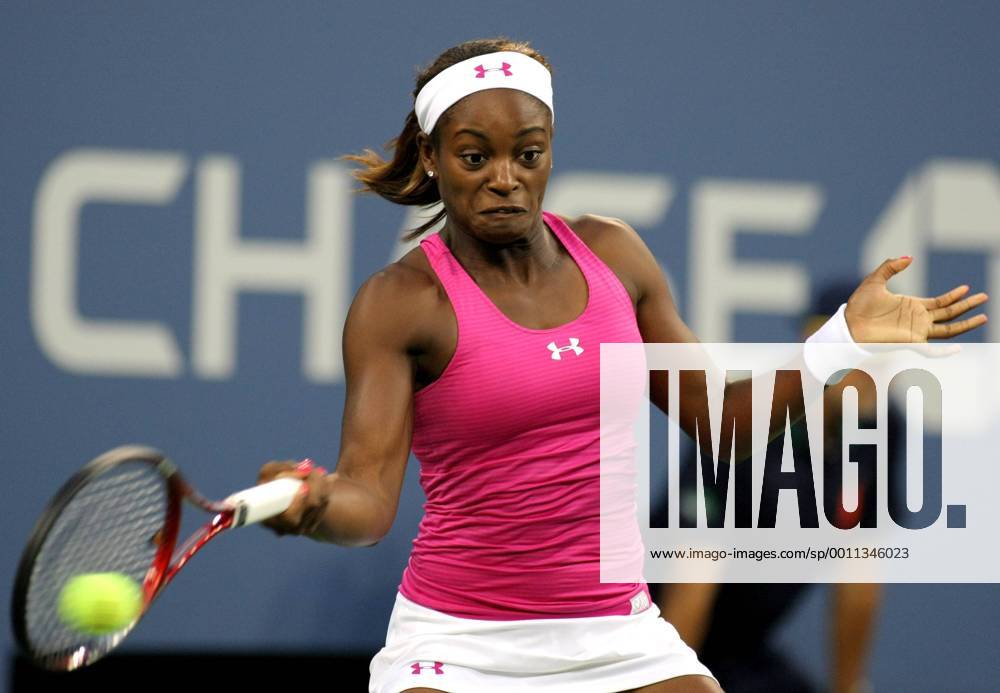 Sloane Stephens, USA, returns during the first set of third-round action at the 2012 U.S. Open held at the National Tennis Center on September 1, 2012. NYP20120901312