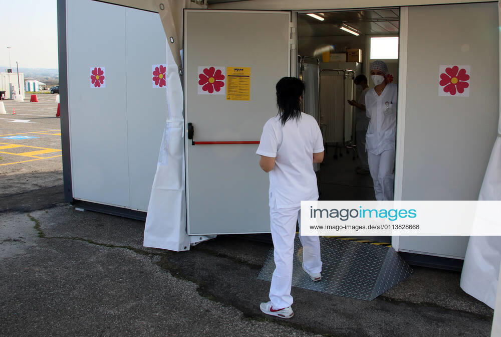 Rome, Vaccination campaign against Covid 19 for school staff in the Drive in station at the Tor Vergata Pictured Polyclinic: