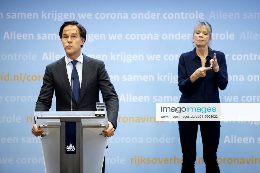 DEN HAAG - Minister-president Mark Rutte tijdens een persconferentie over de coronamaatregelen. De avondklok wordt verlengd omdat het kabinet de maatregel nodig denkt te hebben om ruimte te cre˜ren voor andere versoepelingen. ANP SEM VAN DER WAL