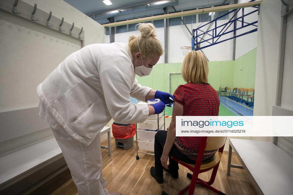 The large-capacity vaccination center against COVID-19 start trial operation on February 24, 2021, in a sports hall in Ricany, near Prague, Czech Republic. In the Czech Republic continues vaccination of seniors against coronavirus. (CTKxPhoto KaterinaxSulova) CTKPhotoP202102240397701 4