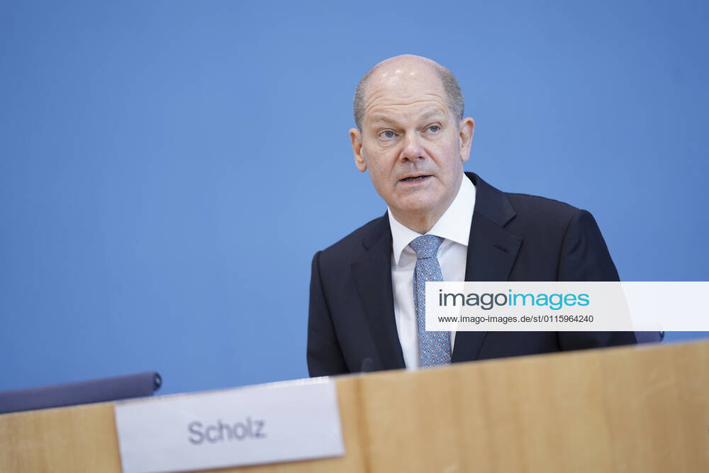 Bundespressekonfereenz, Eckwerte des Bundeshaushalts 2022 und Finanzplan 2025 mit Bundesfinanzminister Scholz Aktuell, 24.03.2021, Berlin, Bundespressekonferenz, Olaf Scholz, der deutsche Finanzminister bei der Vorstellung der Eckwerte des Bundeshaushalts 2022 und Finanzplan bis 2025 Berlin Berlin Deutschland