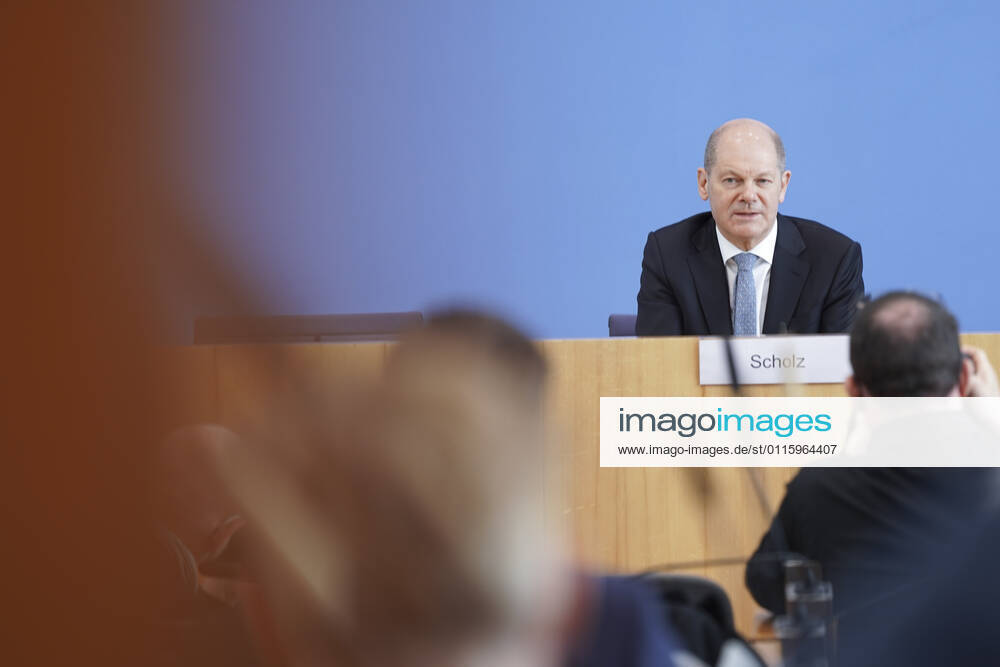 Bundespressekonfereenz, Eckwerte des Bundeshaushalts 2022 und Finanzplan 2025 mit Bundesfinanzminister Scholz Aktuell, 24.03.2021, Berlin, Bundespressekonferenz, Olaf Scholz, der deutsche Finanzminister im Portrait bei der Vorstellung der Eckwerte des Bundeshaushalts 2022 und Finanzplan bis 2025 Berlin Berlin Deutschland