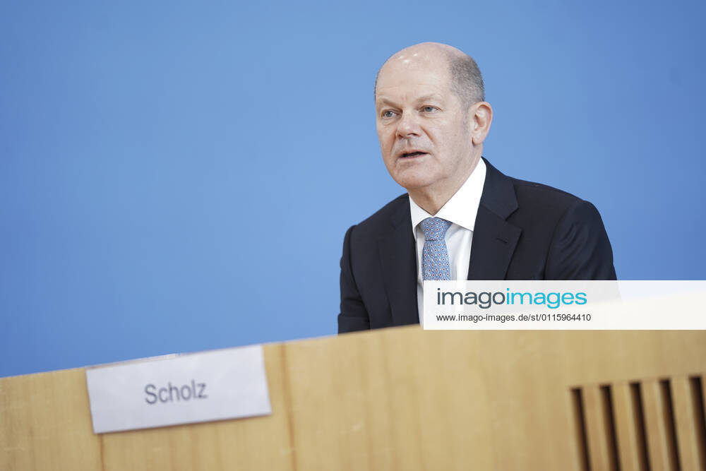 Bundespressekonfereenz, Eckwerte des Bundeshaushalts 2022 und Finanzplan 2025 mit Bundesfinanzminister Scholz Aktuell, 24.03.2021, Berlin, Bundespressekonferenz, Olaf Scholz, der deutsche Finanzminister bei der Vorstellung der Eckwerte des Bundeshaushalts 2022 und Finanzplan bis 2025 Berlin Berlin Deutschland
