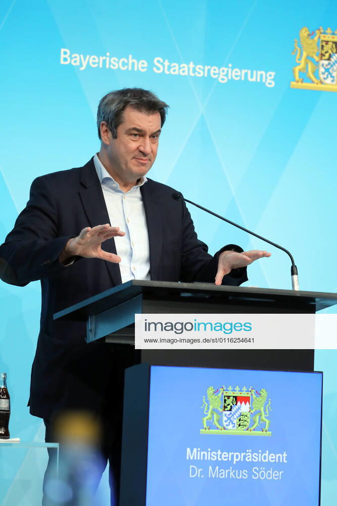 Pressekonfernez von Ministerpräsident Markus Söder Dr. Markus Söder Soeder, München Bayern Deutschland Prinz-Carl-Palais