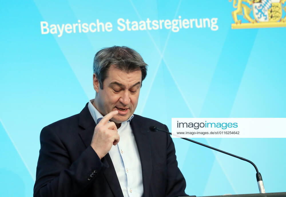 Pressekonfernez von Ministerpräsident Markus Söder Dr. Markus Söder Soeder, München Bayern Deutschland Prinz-Carl-Palais