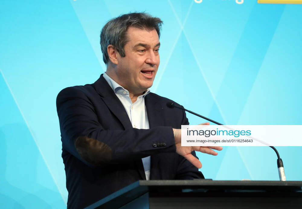 Pressekonfernez von Ministerpräsident Markus Söder Dr. Markus Söder Soeder, München Bayern Deutschland Prinz-Carl-Palais