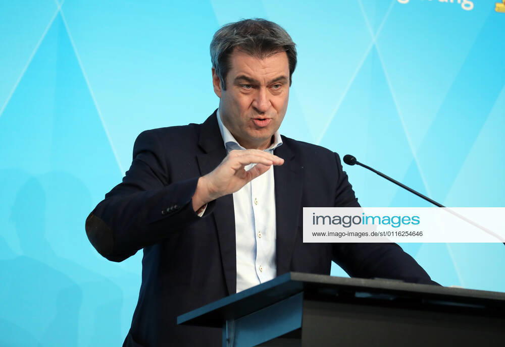 Pressekonfernez von Ministerpräsident Markus Söder Dr. Markus Söder Soeder, München Bayern Deutschland Prinz-Carl-Palais