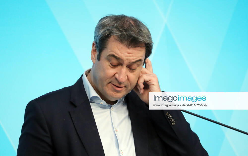 Pressekonfernez von Ministerpräsident Markus Söder Dr. Markus Söder Soeder, München Bayern Deutschland Prinz-Carl-Palais
