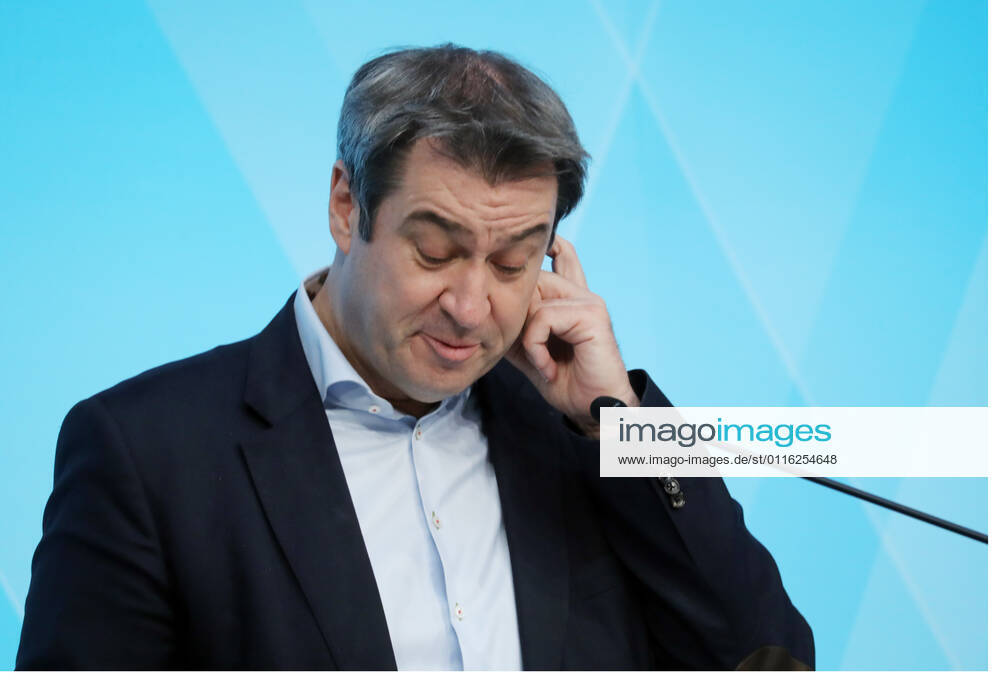 Pressekonfernez von Ministerpräsident Markus Söder Dr. Markus Söder Soeder, München Bayern Deutschland Prinz-Carl-Palais
