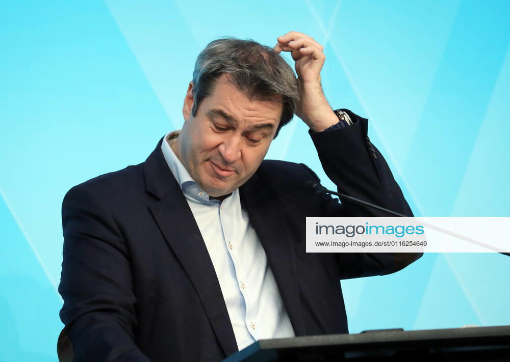Pressekonfernez von Ministerpräsident Markus Söder Dr. Markus Söder Soeder, München Bayern Deutschland Prinz-Carl-Palais