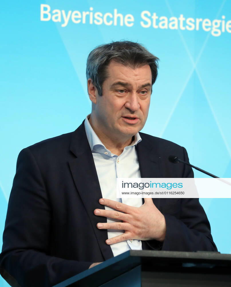 Pressekonfernez von Ministerpräsident Markus Söder Dr. Markus Söder Soeder, München Bayern Deutschland Prinz-Carl-Palais