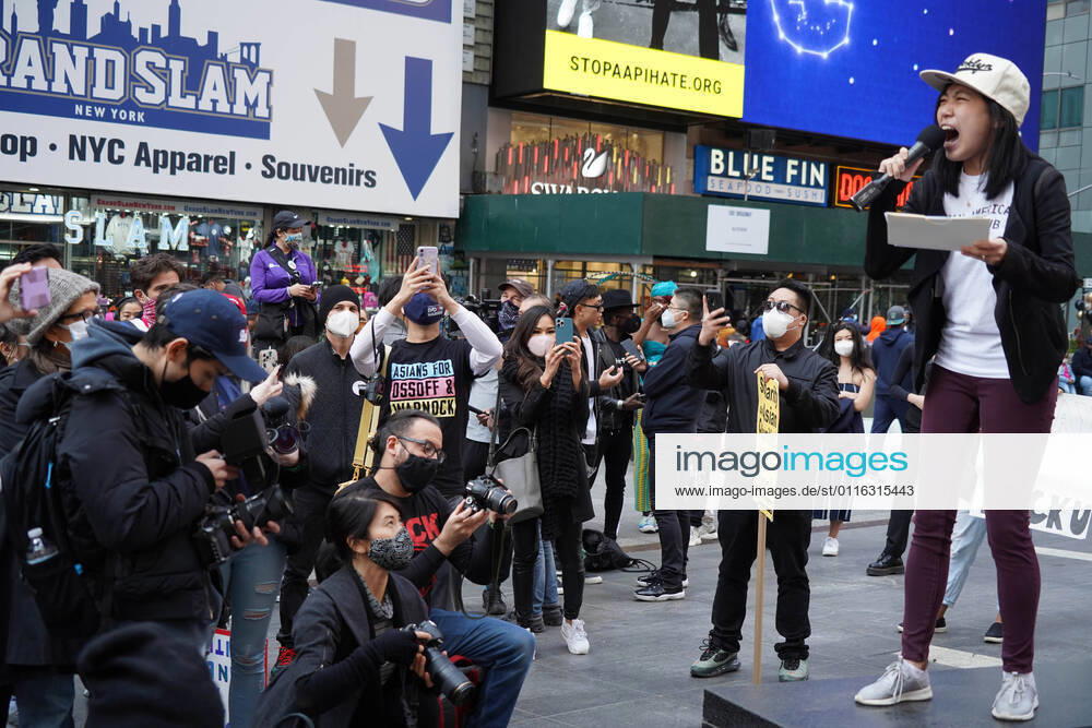Anti Asian Hate Rally in Times Square, NYC.April 4, 2021.NYC. New York USA - ZUMAms4_ 20210404_zaf_ms4_039
