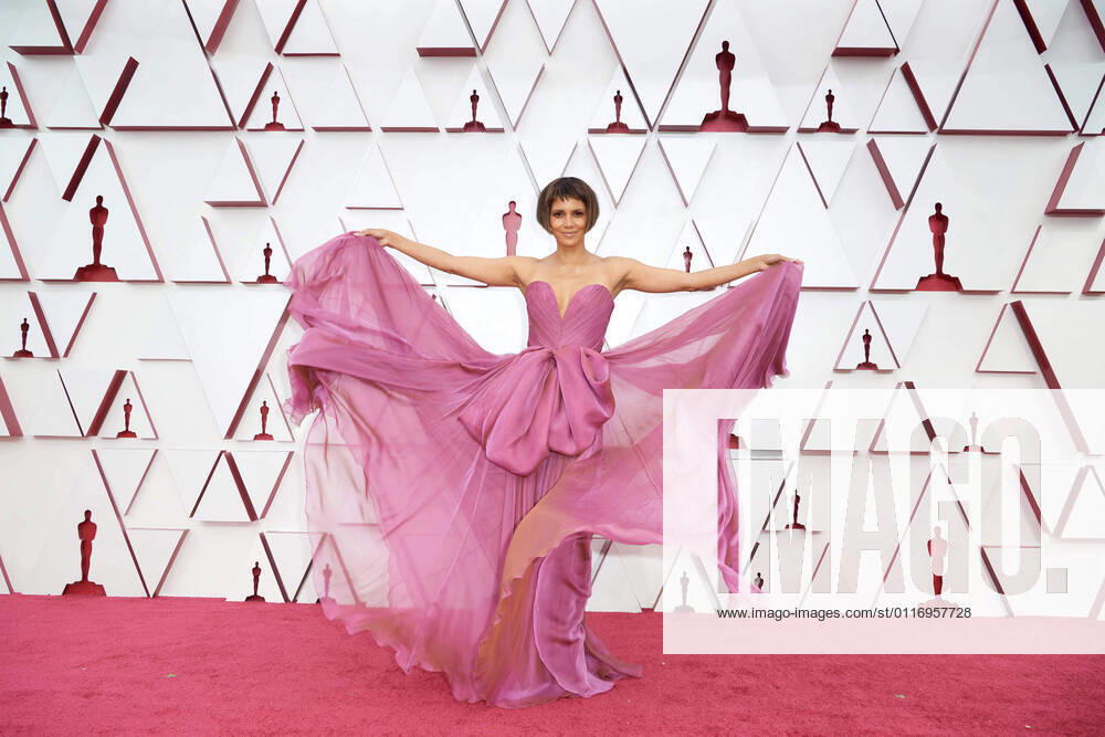 Halle Berry on the red carpet of The 93rd Oscars® at Union Station in Los Angeles, CA on Sunday, April 25, 2021. Los Angeles CA USA
