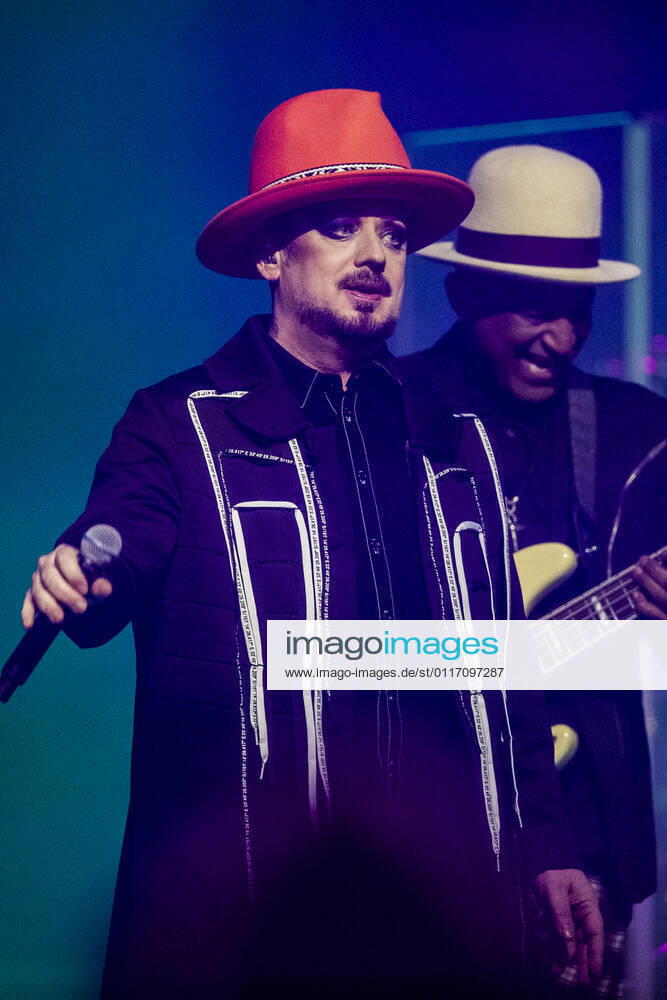 Boy George Vejle, Denmark. 13th, April 2019. The English singer and songwriter Boy George performs a live concert at Spektrum Vejle. Vejle Denmark