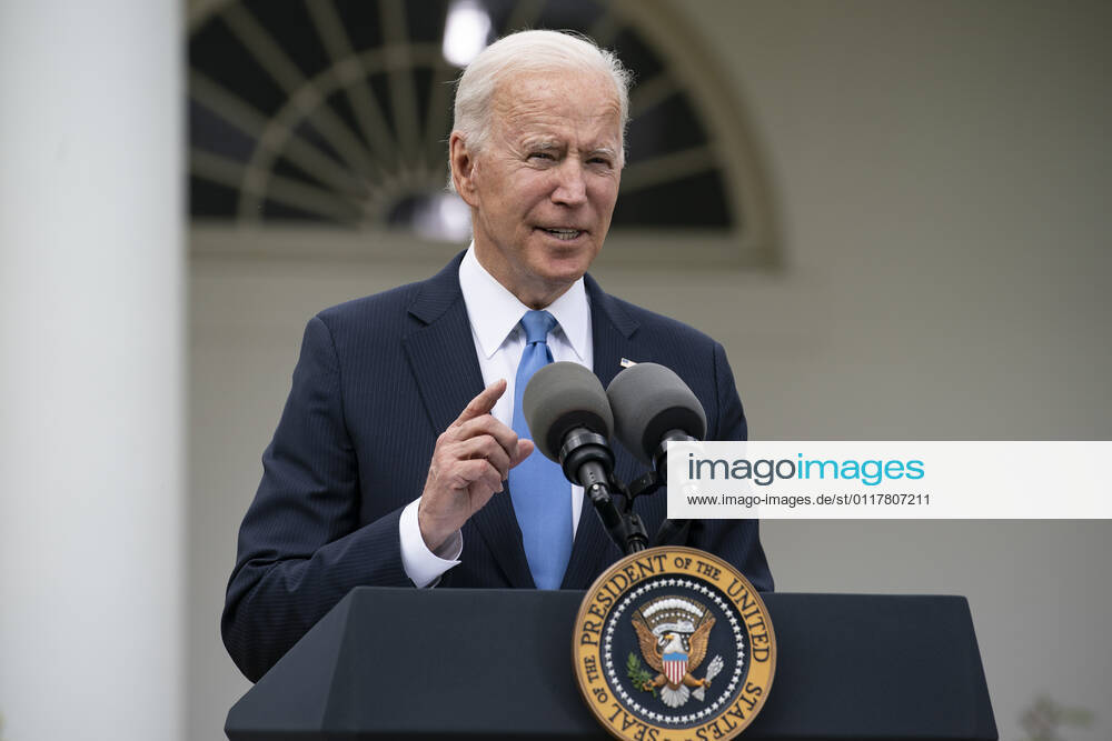 United States President Joe Biden gives remarks on the new Covid-19 Centers for Disease Control mask guidelines in the Rose Garden, at the White House in Washington, DC on Thursday, May 13, 2021. Fully vaccinated people no longer need to wear a face mask or stay six feet away from others in most settings, whether outdoors or indoors, the Centers for Disease Control and Prevention said in updated public health guidance released Thursday Washington USA - ZUMAs152 20210513_zaa_s152_189