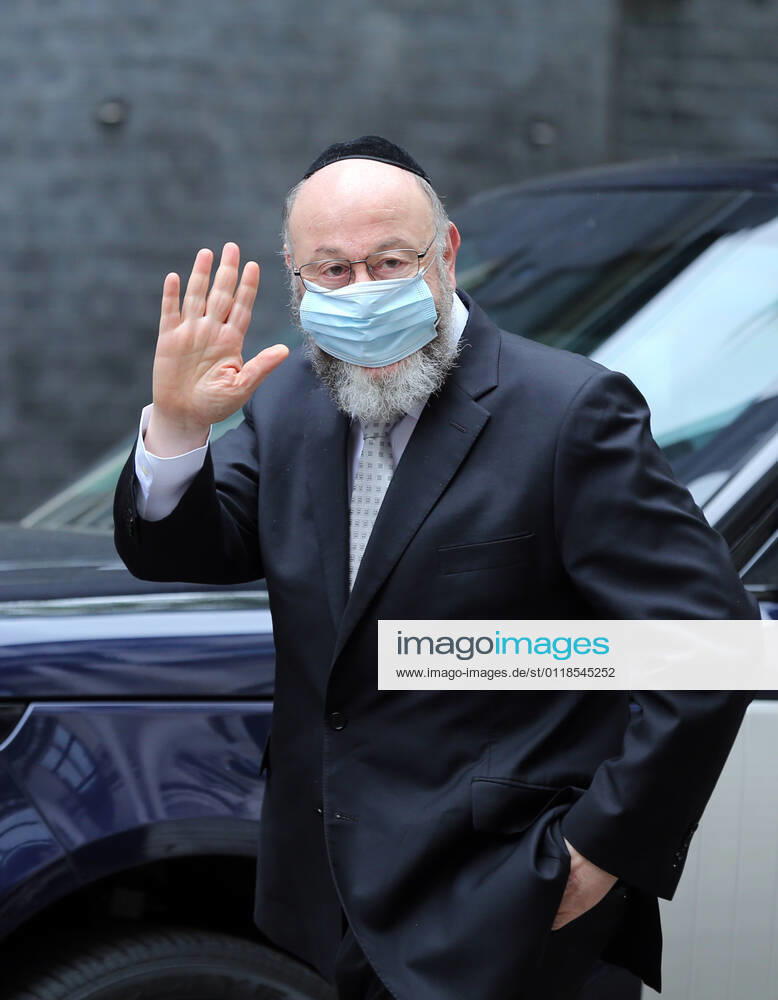 Chief rabbi of the UK and Commonwealth EPHRAIM MIRVIS arrives at 10 Downing Street to meet with UK Prime Minister Boris Johnson. London United Kingdom - ZUMAs262 20210520_zip_s262_074