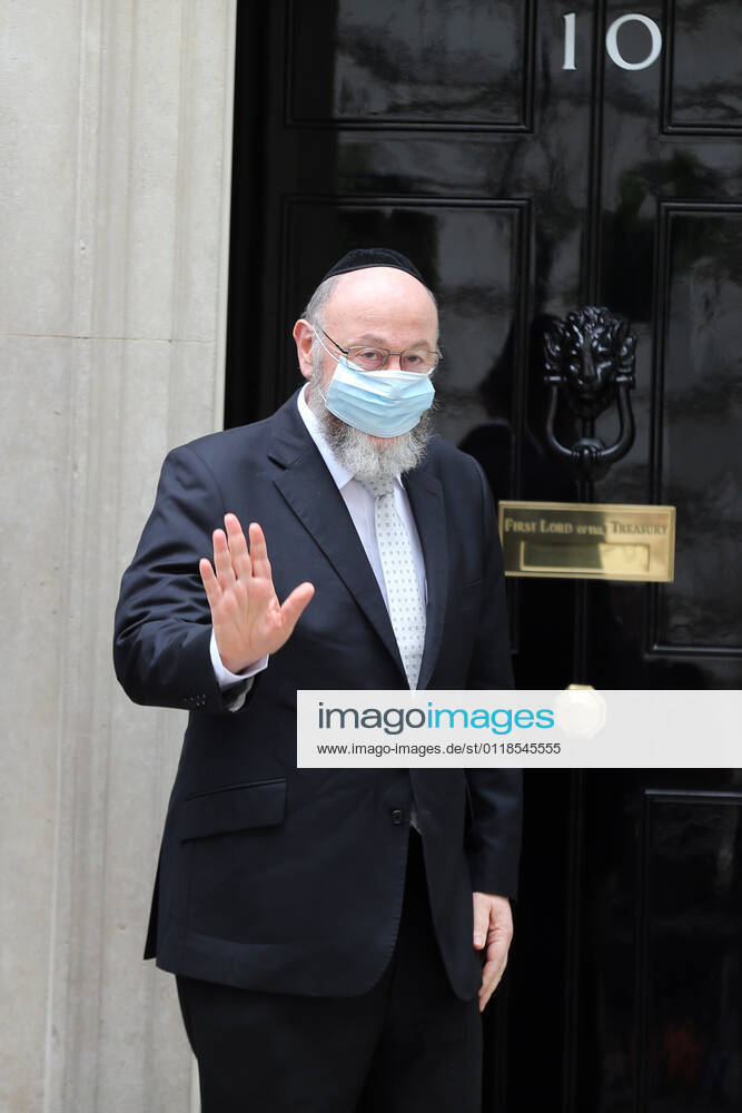 Chief rabbi of the UK and Commonwealth EPHRAIM MIRVIS arrives at 10 Downing Street to meet with UK Prime Minister Boris Johnson. London United Kingdom - ZUMAs262 20210520_zip_s262_086
