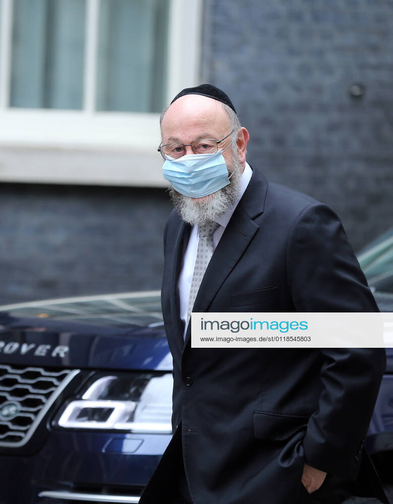Chief rabbi of the UK and Commonwealth EPHRAIM MIRVIS arrives at 10 Downing Street to meet with UK Prime Minister Boris Johnson. London United Kingdom - ZUMAs262 20210520_zip_s262_079