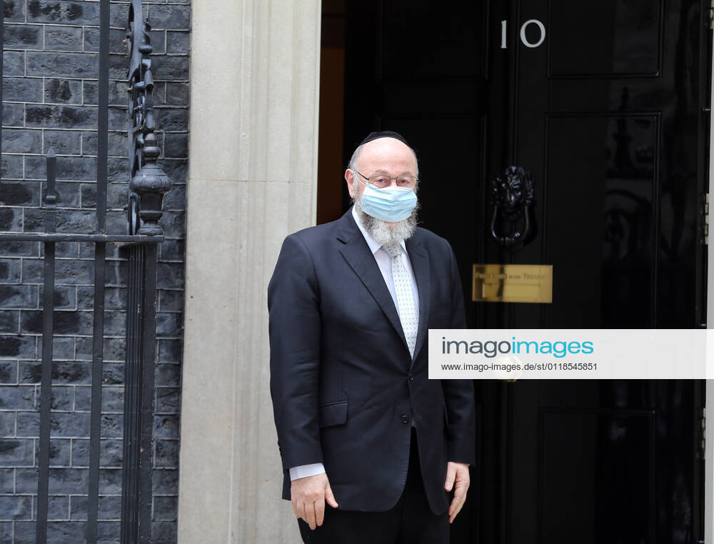 Chief rabbi of the UK and Commonwealth EPHRAIM MIRVIS arrives at 10 Downing Street to meet with UK Prime Minister Boris Johnson. London United Kingdom - ZUMAs262 20210520_zip_s262_084
