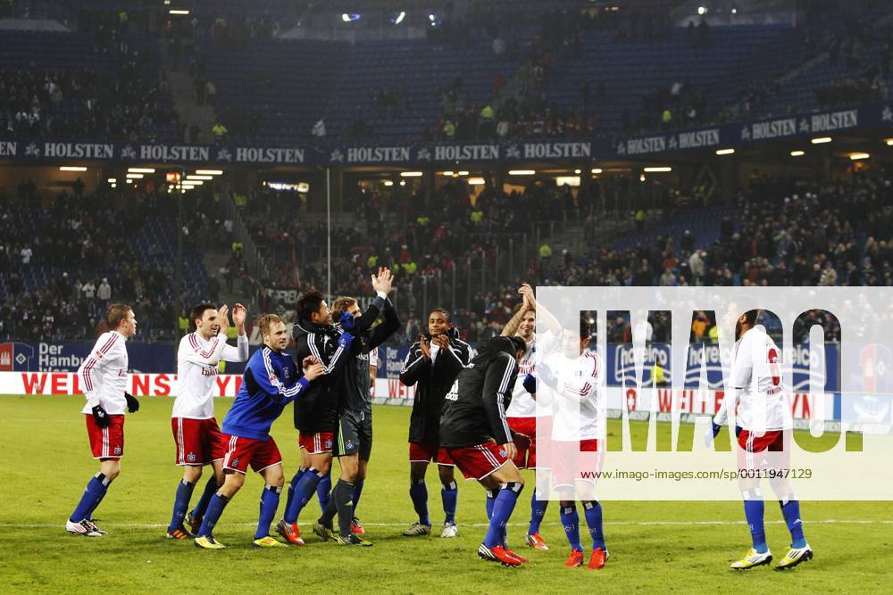 Football - soccer: first division germany, 1. Bundesliga 2012 2013, Hamburger SV (HSV) - 1. FSV Mainz 05, Schlussjubel bei der Mannschaft des HSV xPhilippxSzyzax ZWEIx