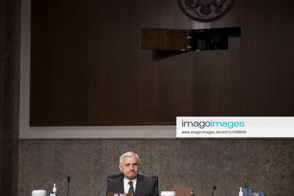 United States Senator Jack Reed (Democrat of Rhode Island), Chairman, US Senate Committee on Armed Services sits alone prior to a Senate Committee on Armed Services hearing to examine the Department of Defense budget posture in review of the Defense Authorization Request for fiscal year 2022, in the Dirksen Senate Office Building in Washington, DC, Thursday, June 10, 2021. Credit: Rod Lamkey CNP Washington USA - ZUMAs152 20210610_zaa_s152_167