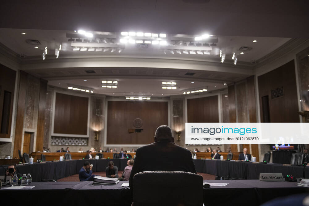 US Secretary of Defense Lloyd Austin III, appears before a Senate Committee on Armed Services hearing to examine the Department of Defense budget posture in review of the Defense Authorization Request for fiscal year 2022, in the Dirksen Senate Office Building in Washington, DC, Thursday