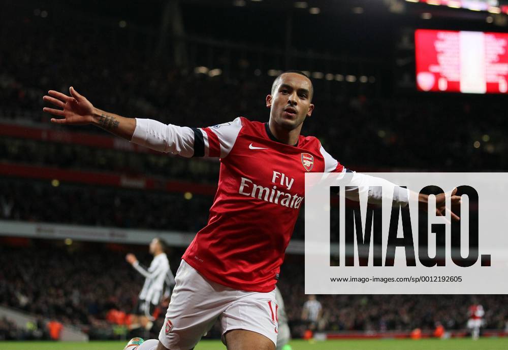 Arsenal s Theo Walcott celebrates scoring his sides opening goal..- Arsenal v Newcastle United - Barclays Premier League - the Emirates Stadium, London- 29 12 12 - Picture David Klein Sportimage .