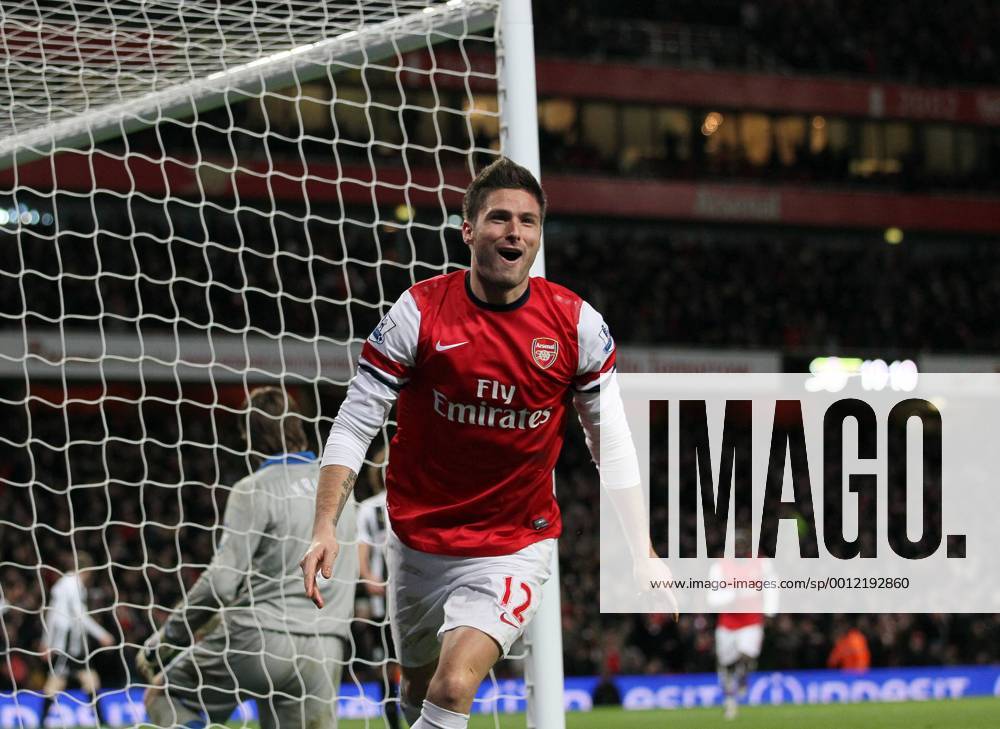 Arsenal s Olivier Giroud celebrates scoring his sides fifth goal ..- Arsenal v Newcastle United - Barclays Premier League - the Emirates Stadium, London- 29 12 12 - Picture David Klein Sportimage .