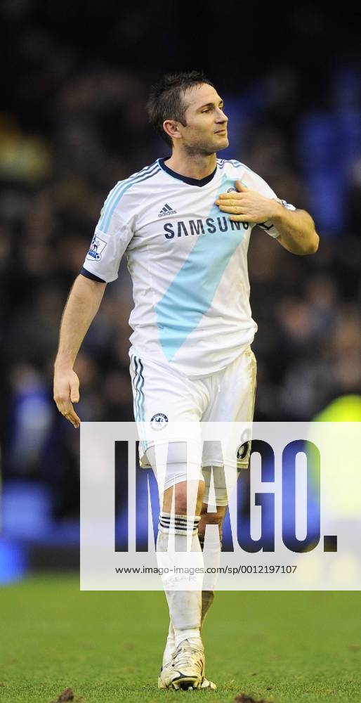 Frank Lampard of Chelsea celebrates the win - Barclays Premier League - Everton vs Chelsea - Goodison Park Stadium - Liverpool - 30 12 12 - Picture Simon Bellis Sportimage .