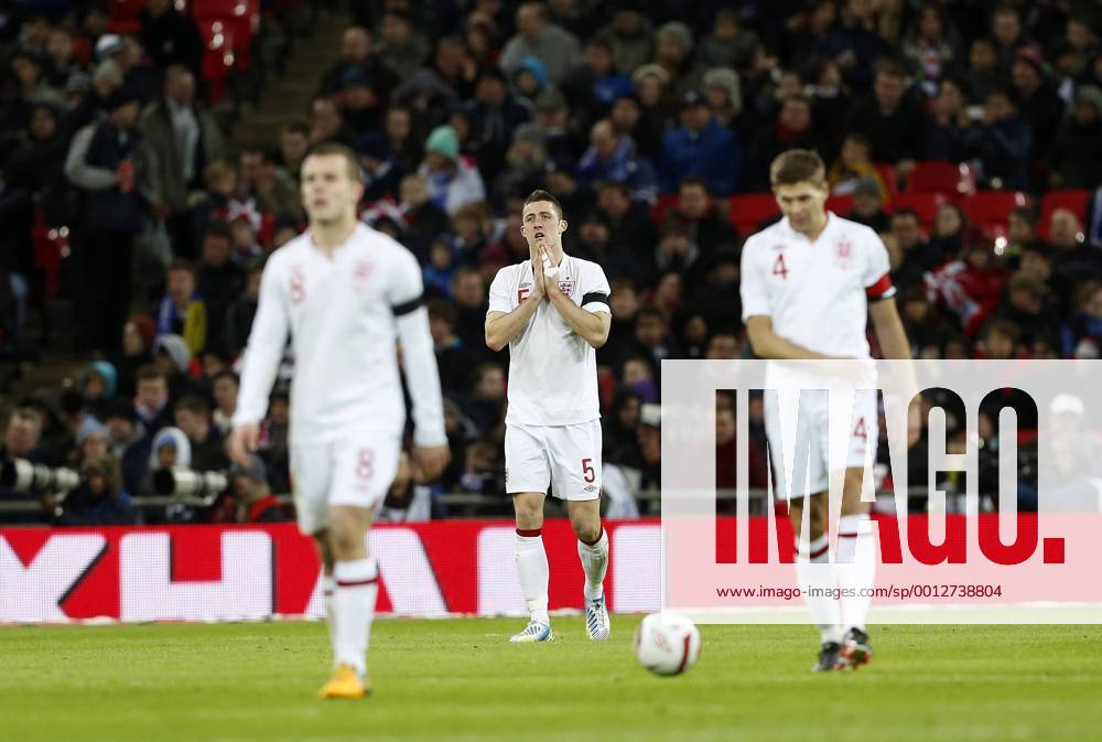 England s Gary Cahill looks on dejected after his mistake led to Brazil s opening goal..England v Brazil - International Friendly - Wembley Stadium, London- 06 02 13 - Picture David Klein Sportimage .