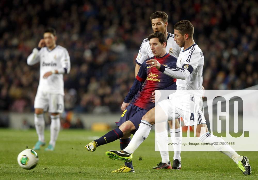 Copa del Rey. FC Barcelona vs Real Madrid. Lionel Messi, Sergio Ramos and Xabi Alonso.