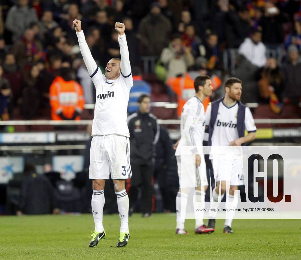 Copa del Rey. FC Barcelona vs Real Madrid.Pepe celebrates winer 3-1.