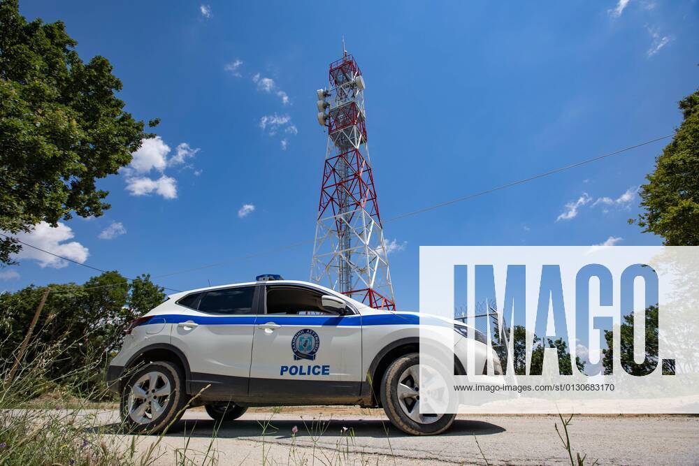 Greece Strengthens Its Border Protection TA police car infront of the new towers equiped with zoom cameras, night vision cameras, thermal cameras and radar are feeding live image to the control room. Greece strengthens its surveillance capabilities to fight the increased refugee and migrants flows from Turkey. The border protection at Greek Turkish borders in Evros region is reinforced, supported by the EU, with more Frontex personnel and vehicles, more Greek border police officers, drones, building a new fence and wall, watchtowers with thermal remote cameras and radar on the tower, new combat vehicles and control rooms. On 20 August 2021 Greek ministers visited Evros to inspect the process of the steel fence works and the border surveilla