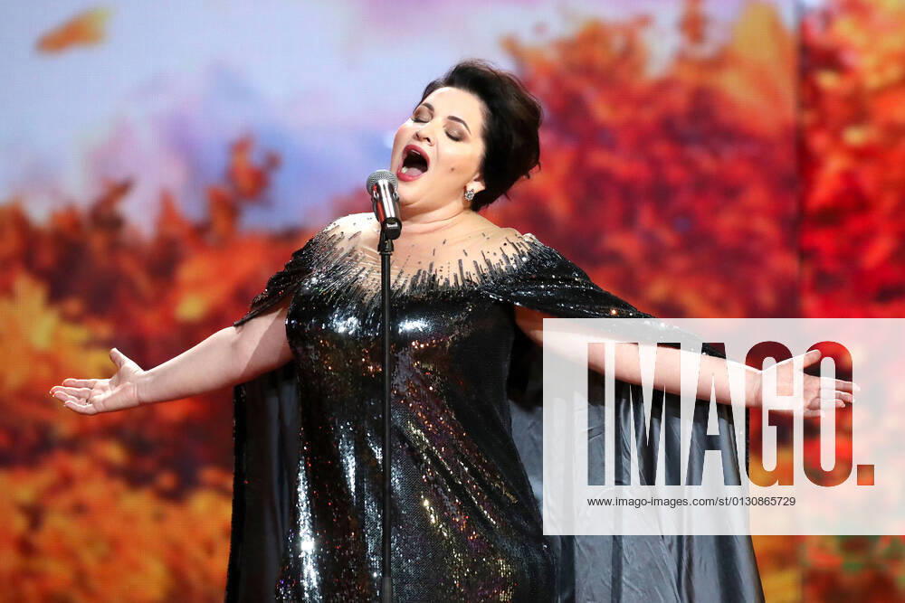 SOCHI, RUSSIA â€“ AUGUST 21, 2021: Soprano Hibla Gerzmava performs at a concert featuring Alexander Rozenbaum s songs as part of the New Wave 2021 International Contest for Young Pop Singers. Vyacheslav Prokofyev TASS TS10D38F