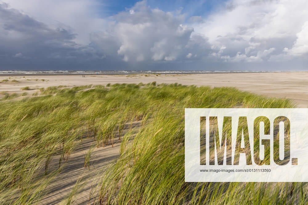 Norderney. 16 AUG 2021. Wolken über der Dünenlandschaft am Ostheller von Norderney. OSTFRIESLAND. Ostfriesische Inseln.