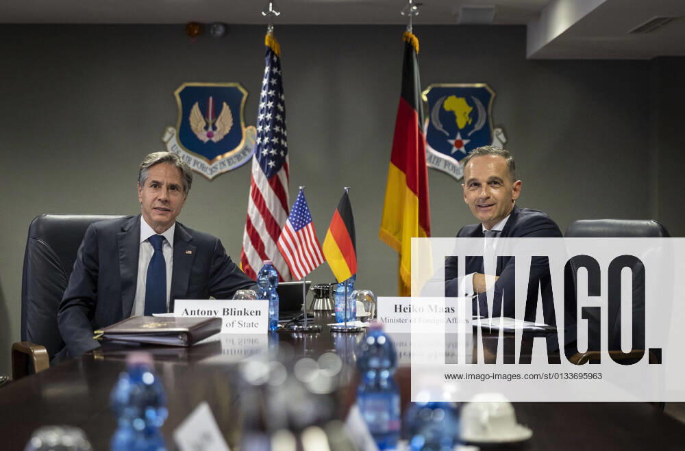 Teilnahme an der virtuellen Ministerkonferenz Afghan Core Group mit Bundesaussenminister Heiko Maas, SPD, und dem amerikanischen Aussenminister Antony J. Blinken auf der Ramstein Air Base . 08.09.2021 Ramstein Deutschland