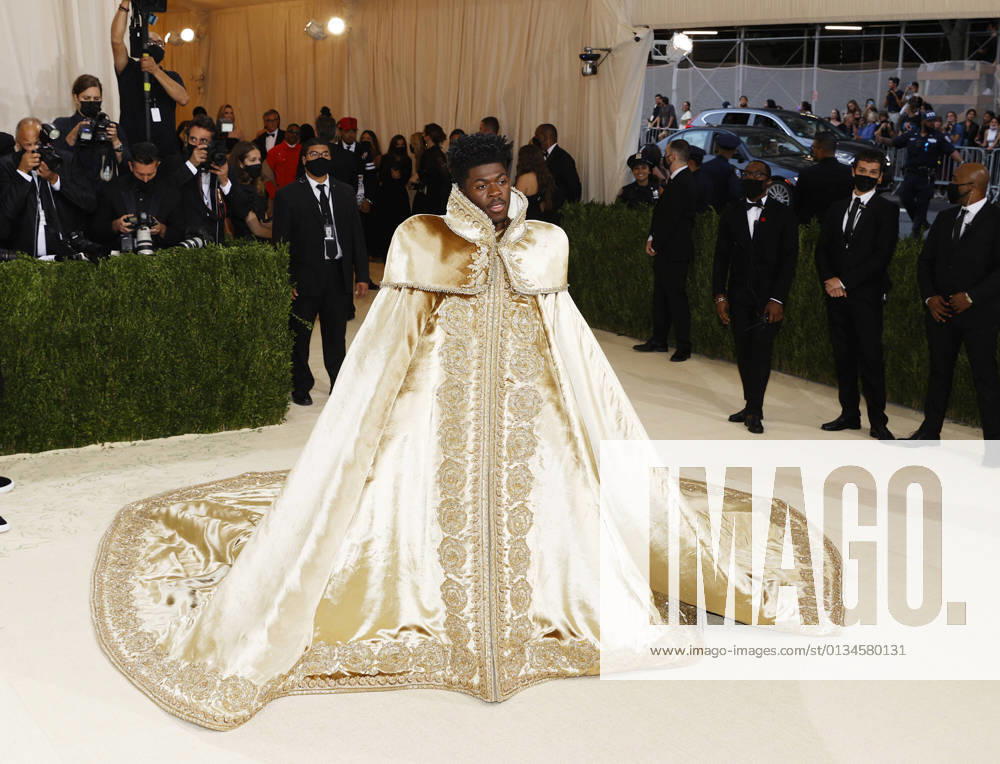 Lil Nas X arrives on the red carpet for The Met Gala at The Metropolitan Museum of Art celebrating the opening of In America: A Lexicon of Fashion in New York City on Monday, September 13, 2021. NYP20210913329 JOHNxANGELILLO