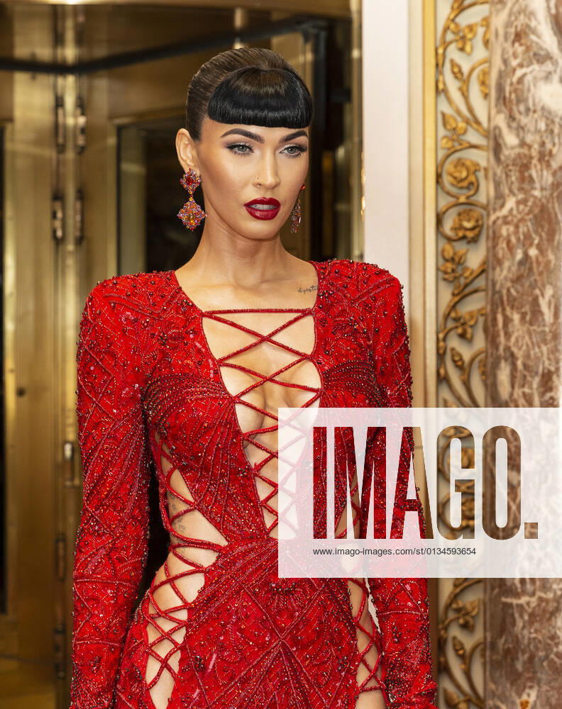 Met Gala 2021 departures from The Pierre hotel Megan Fox wearing dress by Peter Dundas departs The Pierre Hotel for the 2021 Met Gala Celebrating In America: A Lexicon Of Fashion. New York New York United States