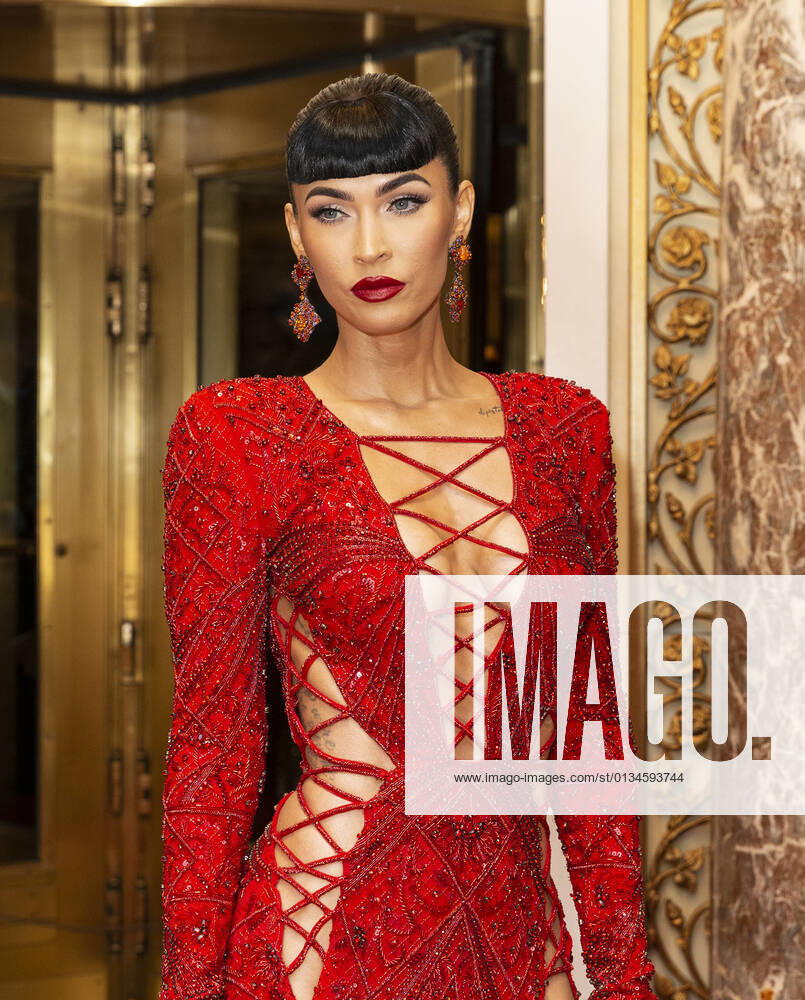 Met Gala 2021 departures from The Pierre hotel Megan Fox wearing dress by in the Peter Dundas departs The Pierre Hotel for the 2021 Met Gala Celebrating In America: A Lexicon Of Fashion. New York New York United States